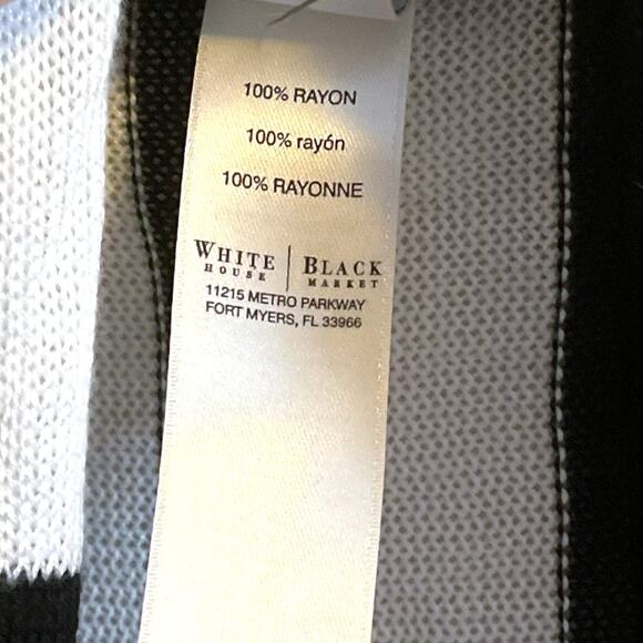 White House Black Market Open Front Waterfall Cardigan Sweater Striped Size M - Picture 6 of 6